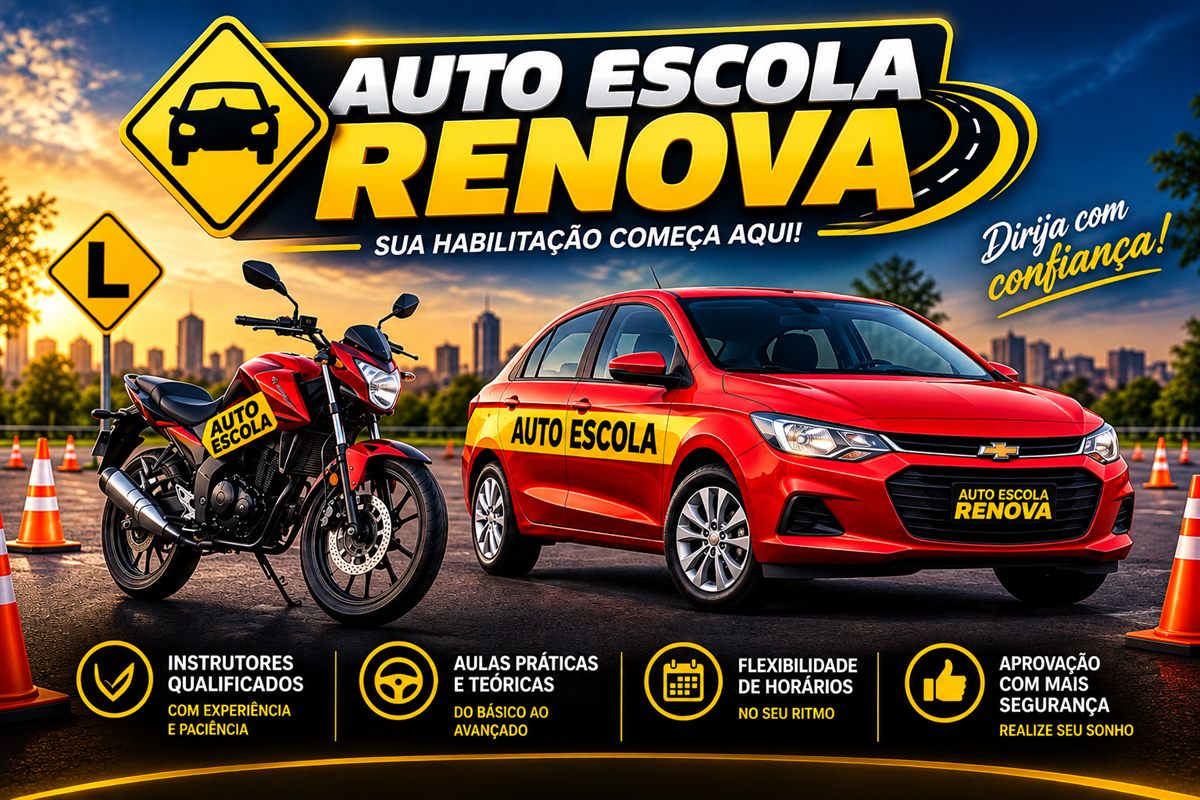 Carro e moto juntos para a categoria AB de habilitação